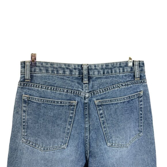 Boston Proper Women’s Flare Jeans Size 28 Blue Denim Split Hem - Picture 2 of 7